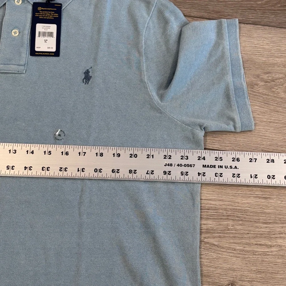 Polo Ralph Lauren Polo Shirt Mens XL Blue Classic Fit Indigo Cotton New Preppy
